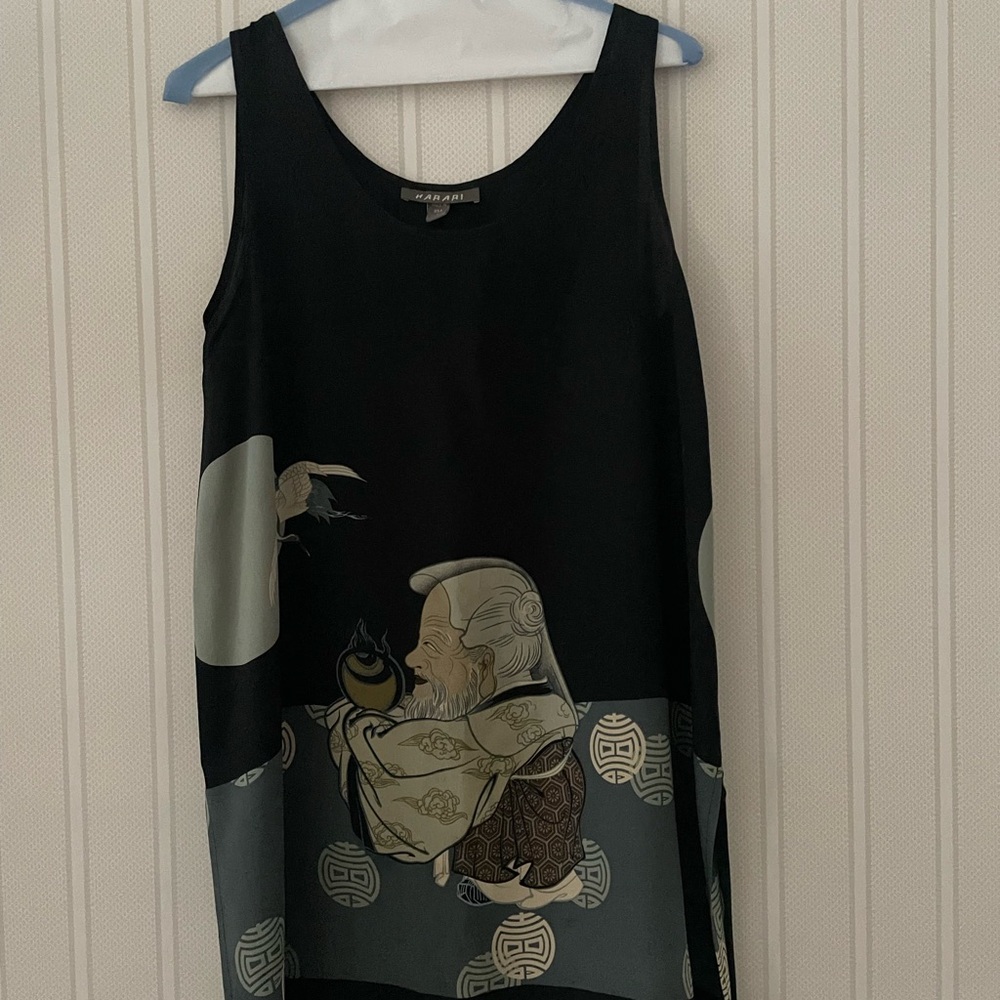 Harare sleeveless top, SIZE USA L, 100% SILK